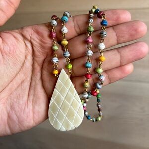 Ajuna Cow Horn Tear Drop Necklace